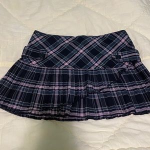 Black/Pink Plaid Miniskirt